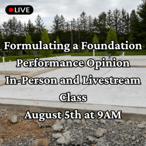 Formulating a Foundation Performance Opinion - TREC #02358-INSC - Live Class